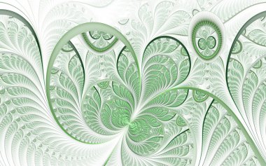 Detaylı güzel soyut fraktal çizimler. Sanat projeleri için çiçek illüstrasyonu