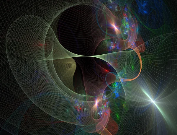 Abstract Space Geometry Surfaces Tunnel Grid Giant Gravitational Lens Space — Stock Photo, Image