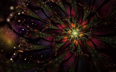 Soyut bilgisayar fraktal çiçek tasarım oluşturulan. Dijital sanat yaratıcı kapak tasarımı veya tablet arka plan, masaüstü duvar kağıdı için.