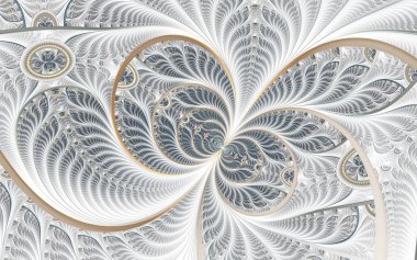 Detaylı güzel soyut fraktal çizimler. Sanat projeleri için çiçek illüstrasyonu