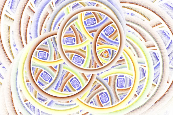 Abstrato Fractal Intricado Padrão Floral Colorido Com Círculos Curvas — Fotografia de Stock