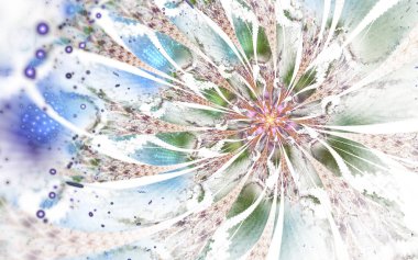 Soyut bilgisayar fraktal çiçek tasarım oluşturulan. Dijital sanat yaratıcı kapak tasarımı veya tablet arka plan, masaüstü duvar kağıdı için.