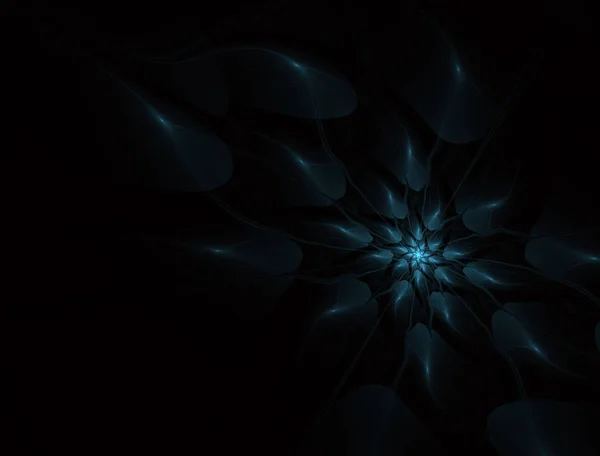 神奇的夜晚幻想 抽象异国情调的分形背景 螺旋花与发光的核心与纹理花瓣 设计海报 创意图形 迷幻数字艺术 — 图库照片