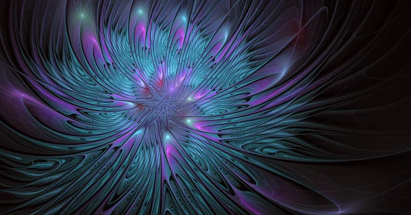 Ilustración fractal de fondo brillante con adorno floral . —  Fotos de Stock