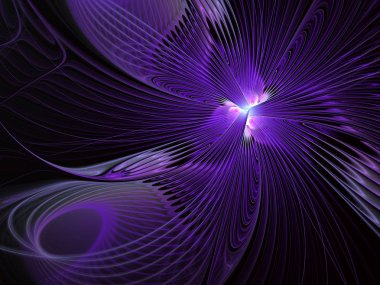 Dokulu yaprakları ile soyut egzotik çiçek. Fantezi fraktal tasarım