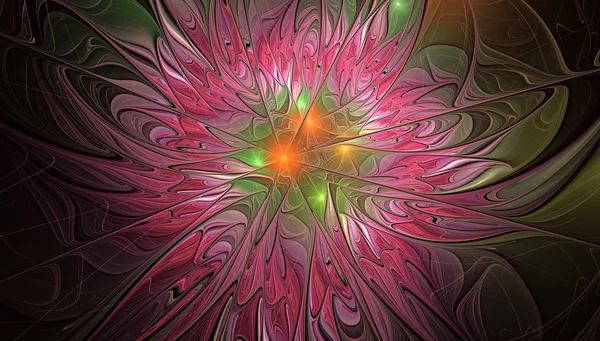 Φράκταλ εικονογράφηση του φωτεινό φόντο με floral στολίδι. — Φωτογραφία Αρχείου