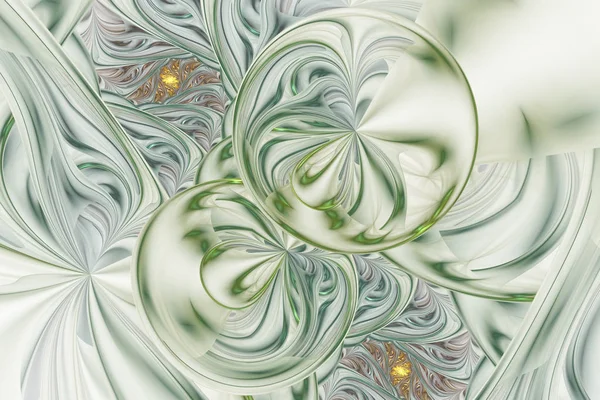 Glaskugeln mit Wirbeln. Kristallblasen in wirbelnden Lichtern. — Stockfoto