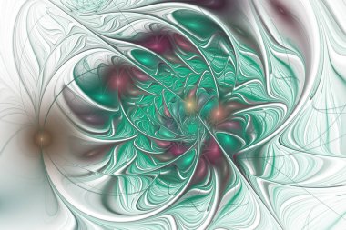 Yeşil muhteşem çiçek fraktal desen.