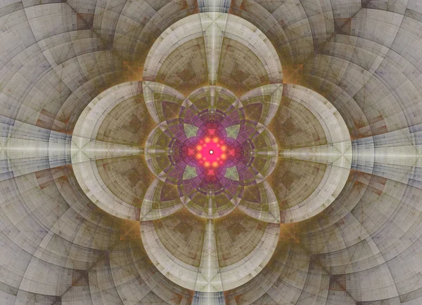 Kaleidoszkóp absztrakt Szent geometria. Az etnikai fraktál alkotása. — Stock Fotó