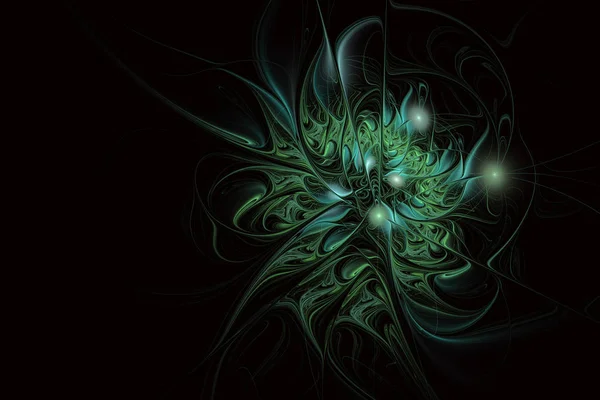 Fabuloso padrão fractal floral em verde . — Fotografia de Stock