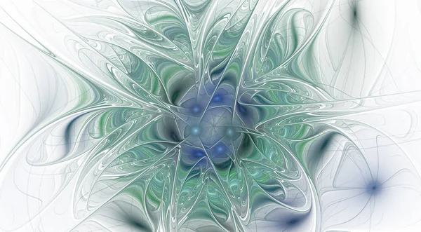 Fraktale Fantasie und künstlerische Blume. schöner glänzender futuristischer Hintergrund. — Stockfoto
