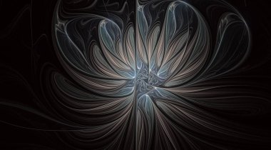 Dokulu yaprakları ile soyut egzotik çiçek. Fantezi fraktal tasarım