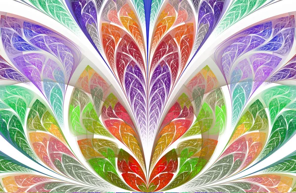 Symetrický a kouzelný květinové fraktální schéma. Krásná květina ve vícebarevné paletě. — Stock fotografie