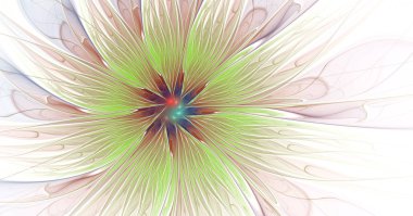 Yeşil muhteşem çiçek fraktal desen.