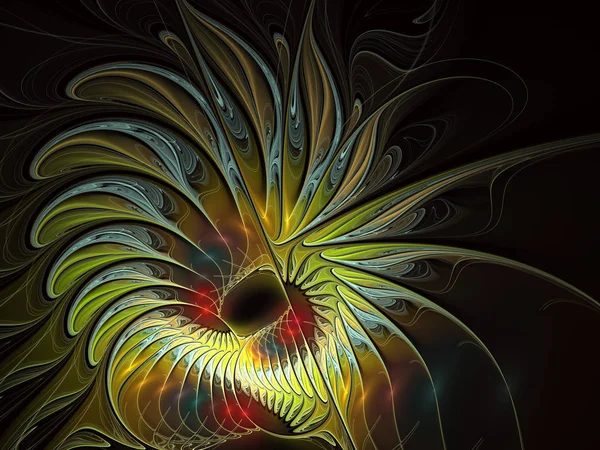 Ilustração fractal de fundo brilhante com ornamento floral . — Fotografia de Stock