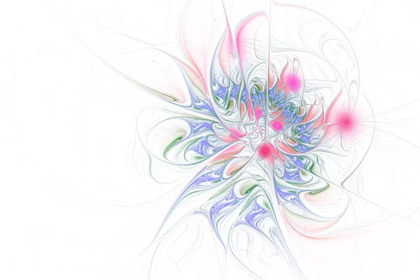 Fraktale Darstellung des hellen Hintergrundes mit floralem Ornament. — Stockfoto