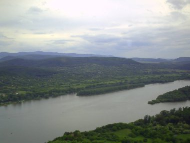 Visegrad kalesinden Tuna Nehri manzarası, Visegrad,Macaristan