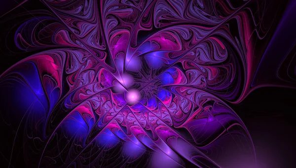 Fractal illustration of bright background with floral ornament.