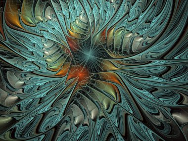 muhteşem fraktal desen mavi.