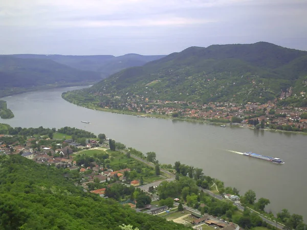 Vista do rio Danúbio do castelo de Visegrad, Visegrad, Hungria — Fotografia de Stock