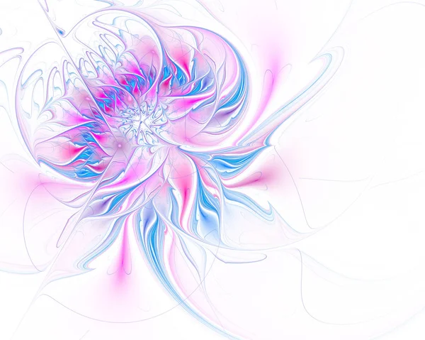 Fraktal illustration av ljus bakgrund med blommig prydnad. — Stockfoto