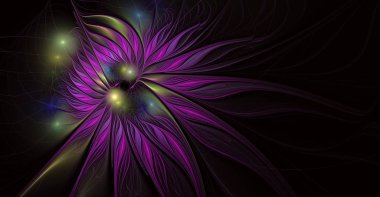 Aydınlatma etkisi ile Fantezi sanatsal çiçek.