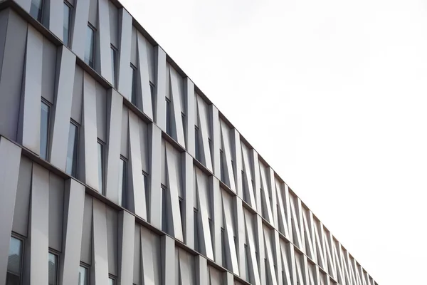 White building facade with beautiful pattern design diagonal shot during day