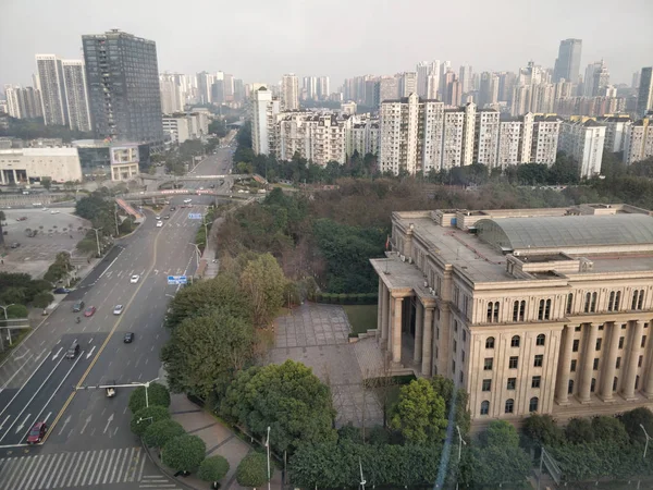 Вид города Чунцин с высоты птичьего полета — стоковое фото
