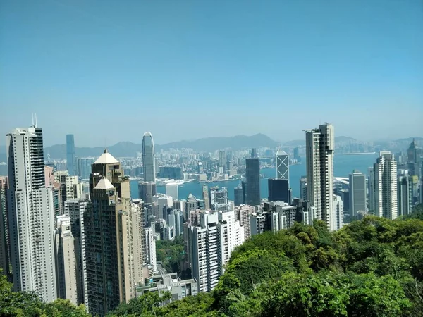 Hong Kong grattacieli vista da Victoria Peak — Foto Stock