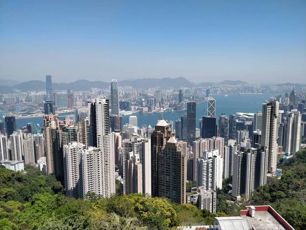 Hong Kong grattacieli vista da Victoria Peak — Foto Stock