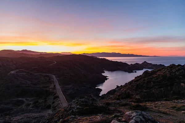 Vista del cielo al atardecer con espacio para copiar en Cap de Creus —  Fotos de Stock