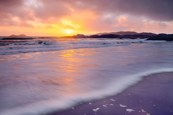 Puesta Sol Derrynane Bay Kerry Irlanda — Foto de Stock