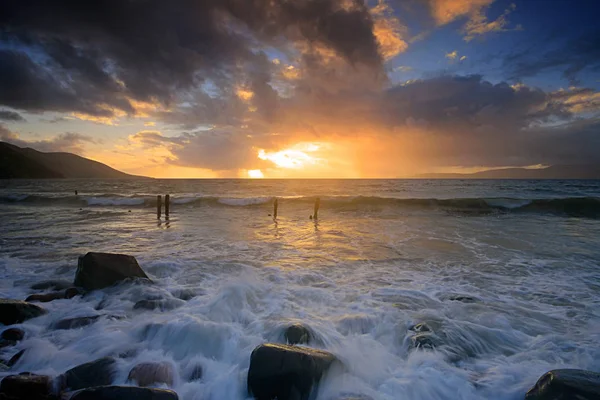 Puesta Sol Península Dingle Kerry Irlanda — Foto de Stock