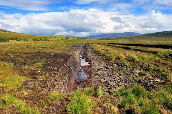 Uitzicht Turf Bog Mayo Ierland — Stockfoto