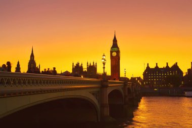 sabahın erken saatlerinde Big Ben görünümü, Londra