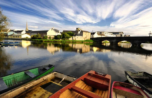 Río Barrow Carlow Town Sobre Fondo Nublado Del Cielo —  Fotos de Stock