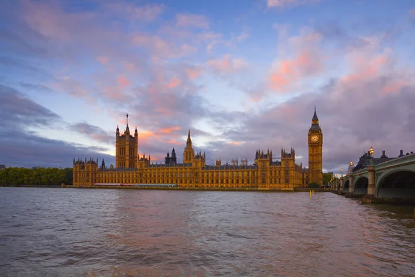 Vista Panoramica Del Palazzo Westminster Del Big Ben Del Ponte — Foto Stock