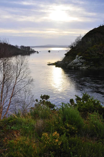 Mírová Scéna Pontoon Bridge Mayo Irsko — Stock fotografie