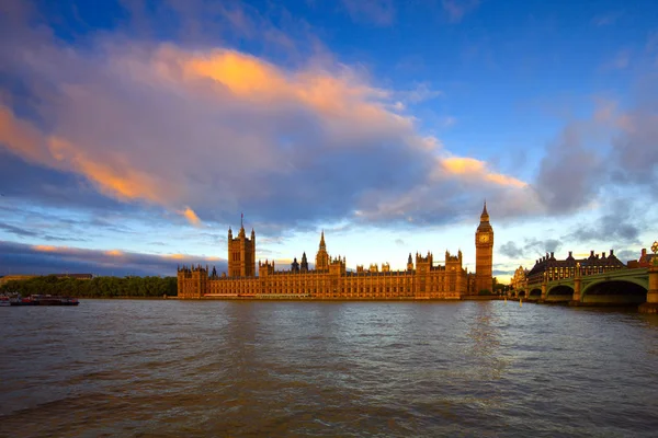 Vista Panorámica Del Palacio Westminster Big Ben Puente Westminster Fotos de stock