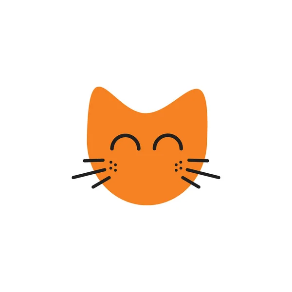 Sourire Visage Chat Illustrations Logo Concept — Image vectorielle