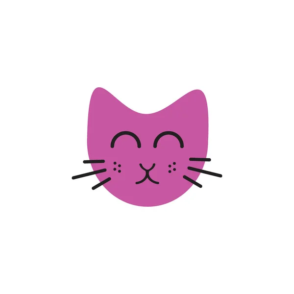 Usměvavý Obličej Kočičí Emotikony Ilustrace Koncepce Loga — Stockový vektor