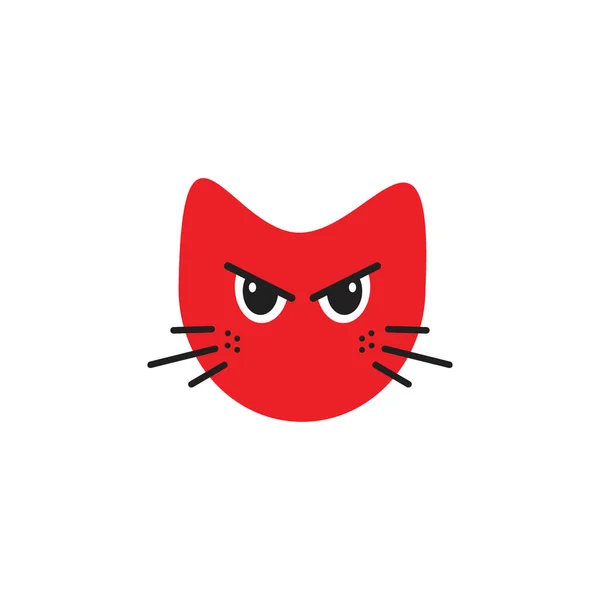 Wütend Katze Emoticon Illustrationen Logo Konzept — Stockvektor