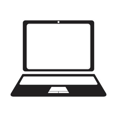 dizüstü bilgisayar dizüstü siluet logo konsepti