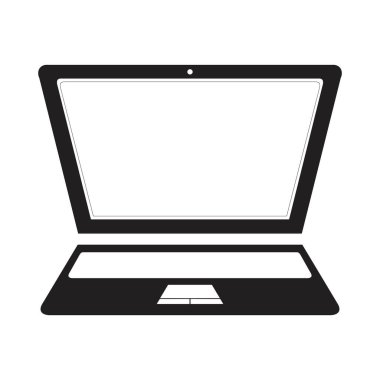 dizüstü bilgisayar siluet ikonu logo konsepti