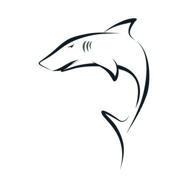 uçan köpekbalığı siluetlogo kavramı