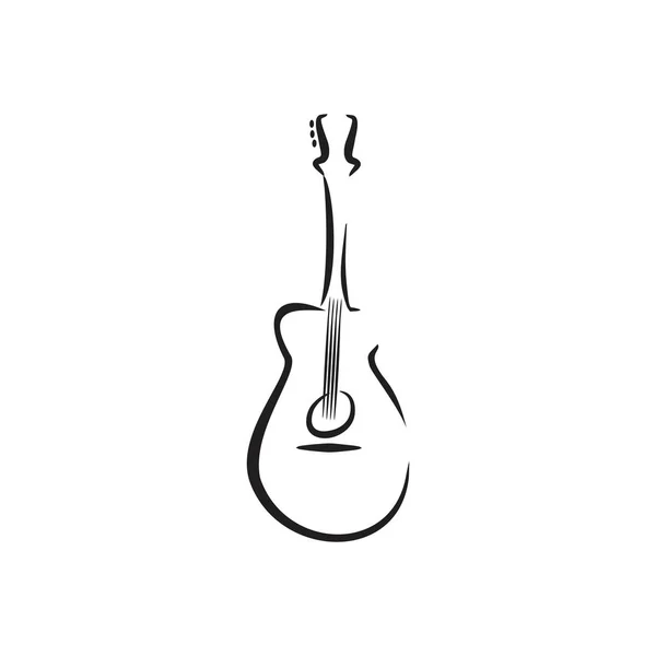 Akustische Rock Gitarre Illustration Musik Symbol — Stockvektor