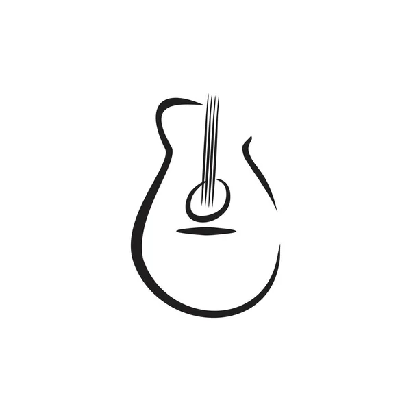 Acoustic Rock Guitar Logo Concept — Stock Vector