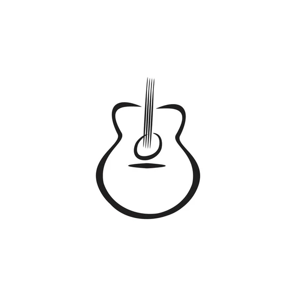 Akoestische Nylon Gitaar Logo Concept — Stockvector