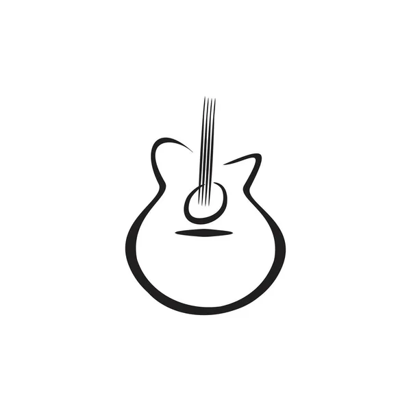 Ακουστικό Ροκ Κιθάρα Έννοια Λογότυπο — Διανυσματικό Αρχείο