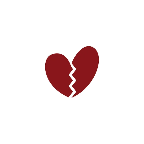 Sevimli Kalp Kırıklığı Simgesi Veya Logo Kavramı — Stok Vektör